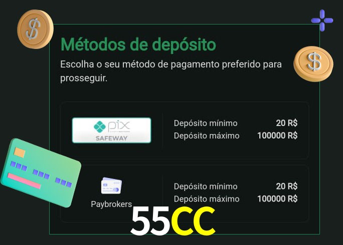 O cassino 55CCbet oferece uma grande variedade de métodos de pagamento